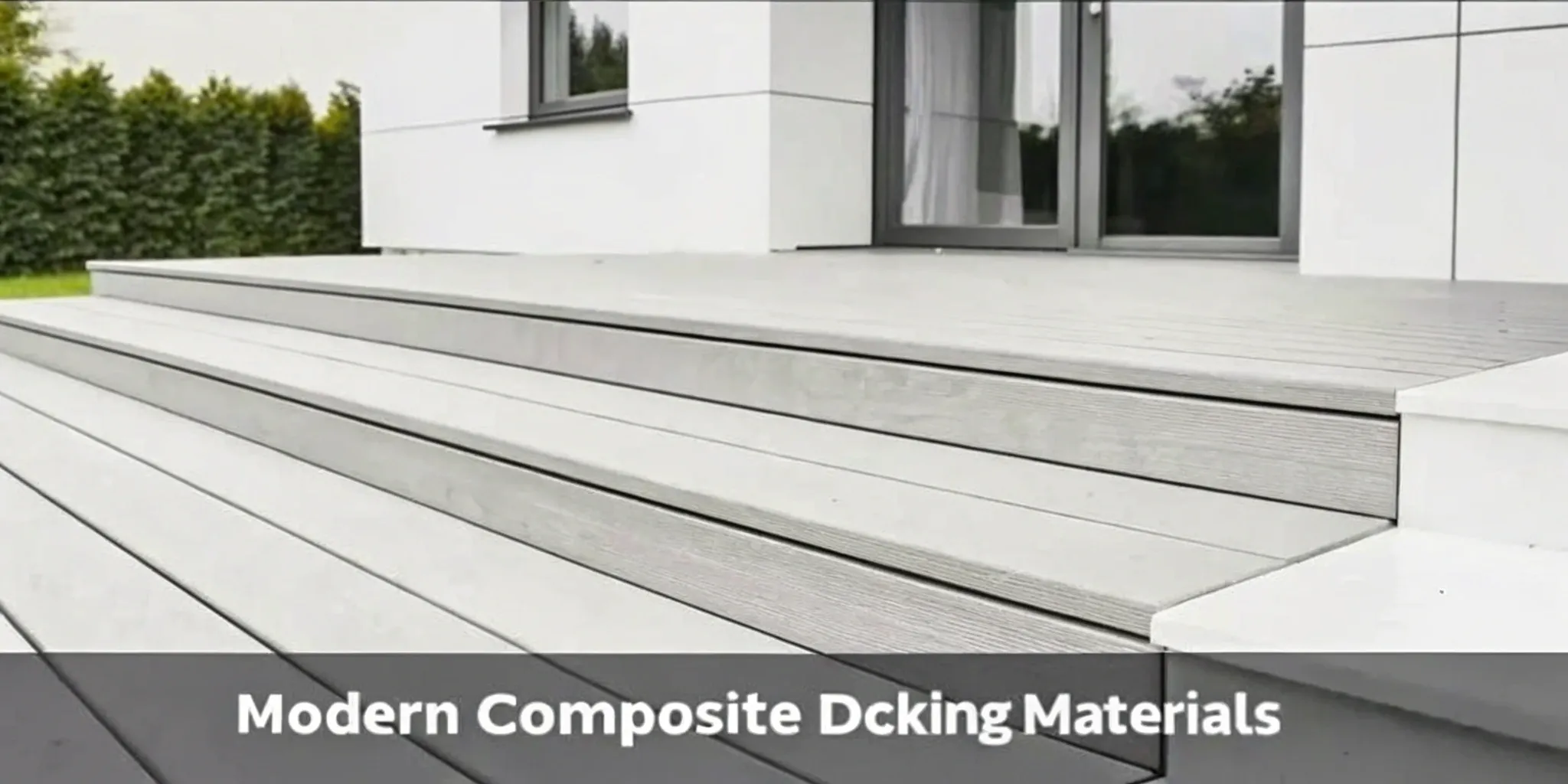 A modern composite deck with steps, a key choice when weighing pros and cons for your home.