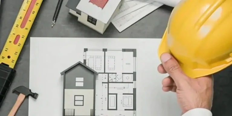 An ADU contractor reviewing floor plans, a vital step to find and hire the best professional.