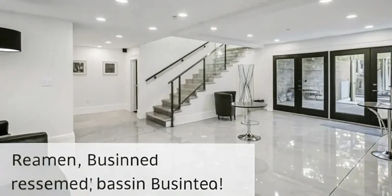 A modern finished basement showing the quality work of the best basement remodel contractors.