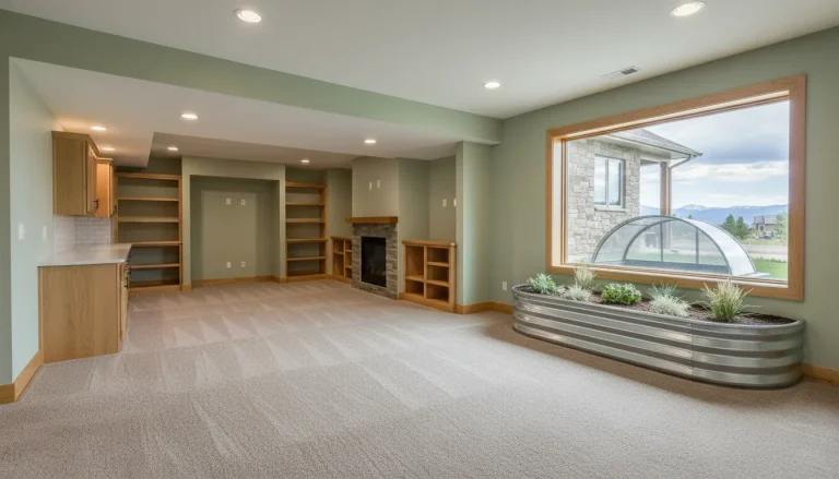 Egress windows Denver basement remodel with finished basement