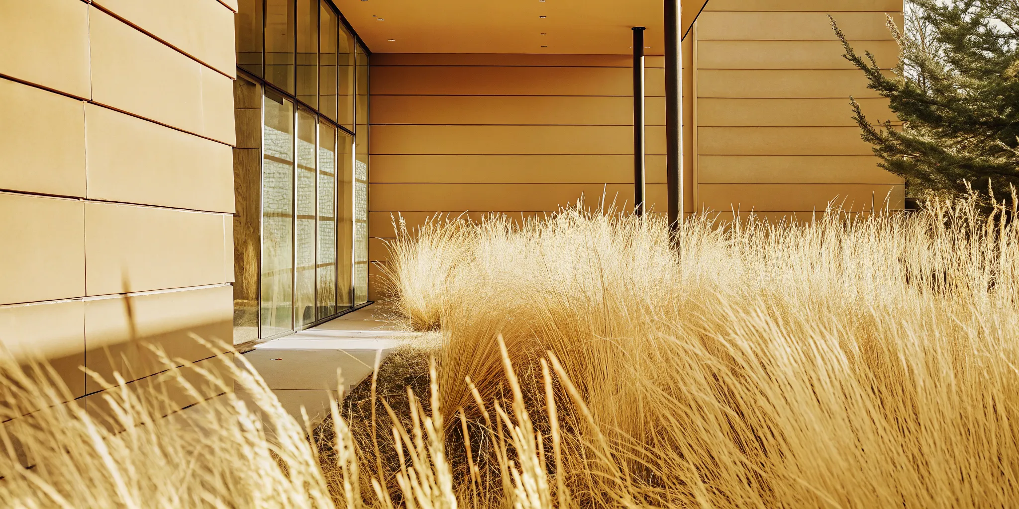 Modern Denver home with large windows and tan siding, built by expert home builders.