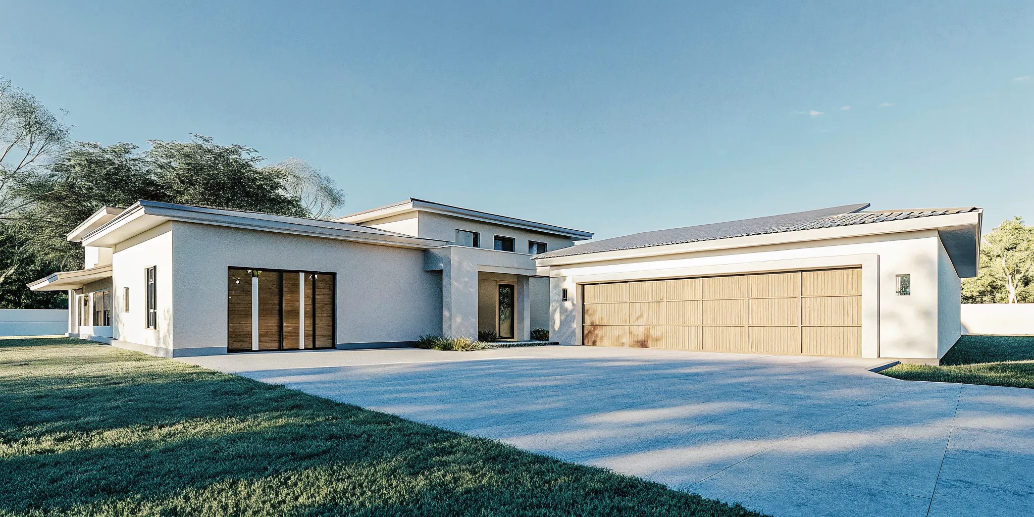 A beautiful modern stucco home in the Denver Metro Area painted with premium exterior paint