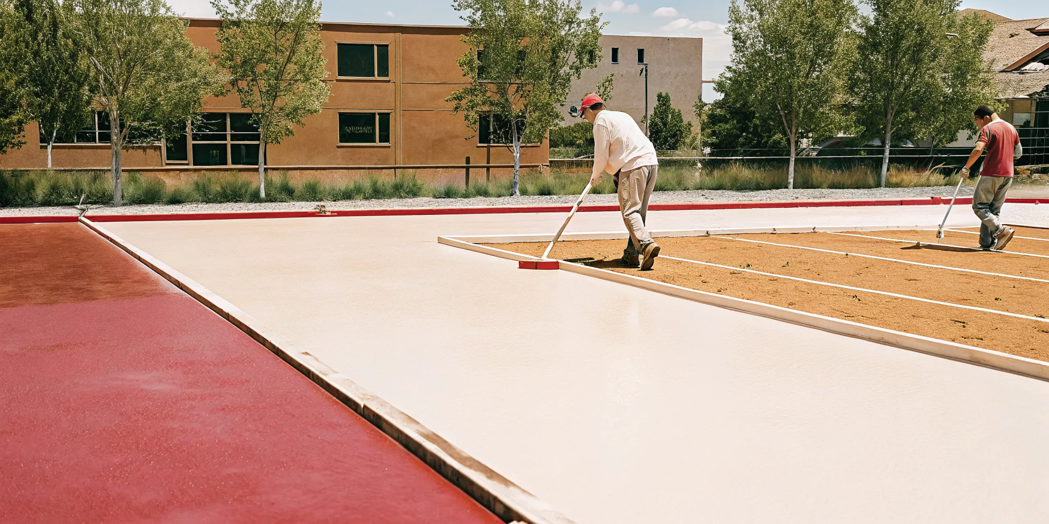 Commercial concrete crew pouring a parking lot in Denver