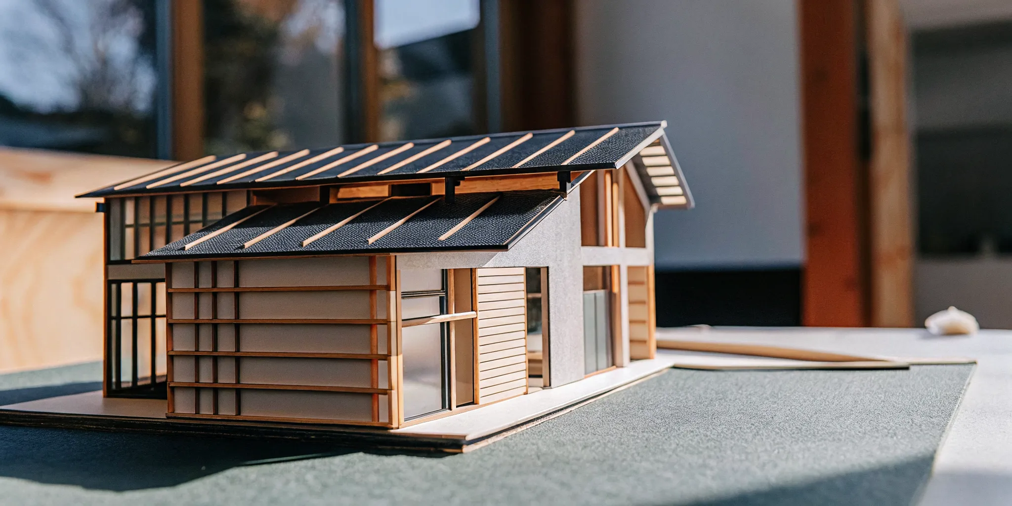 Architectural model of a house designed by expert net zero home builders.