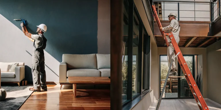 Professional painters performing custom painting services for homes and businesses.