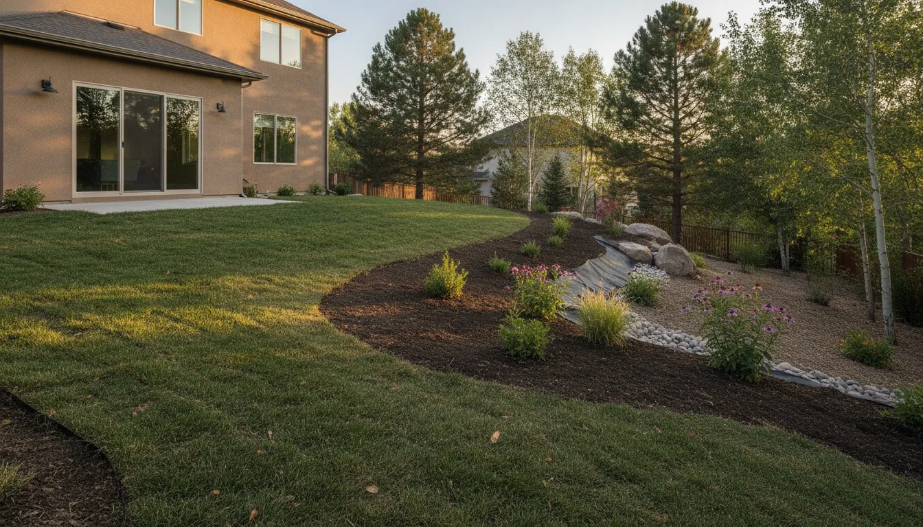 Graded Denver Metro Area backyard with a clear drainage path