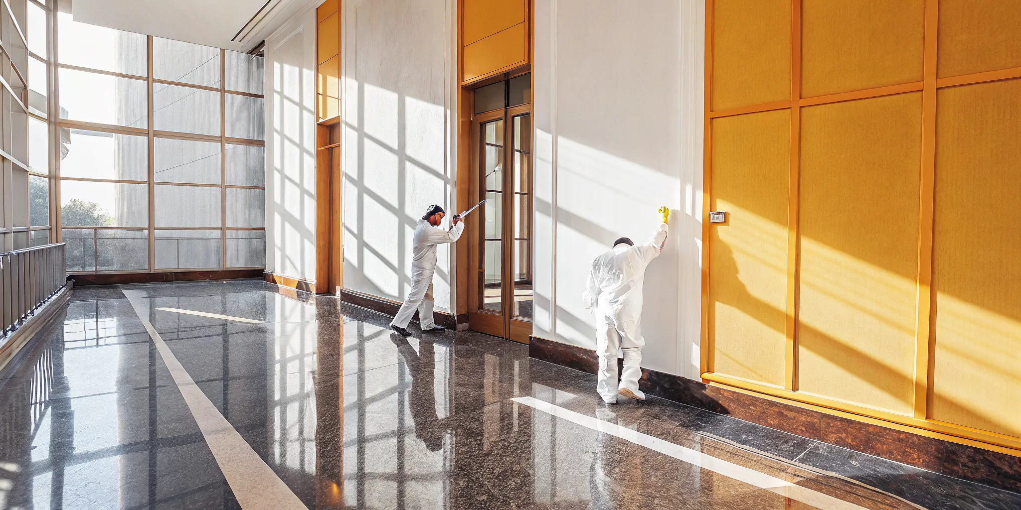 Best painting contractors for property management companies painting an apartment interior.