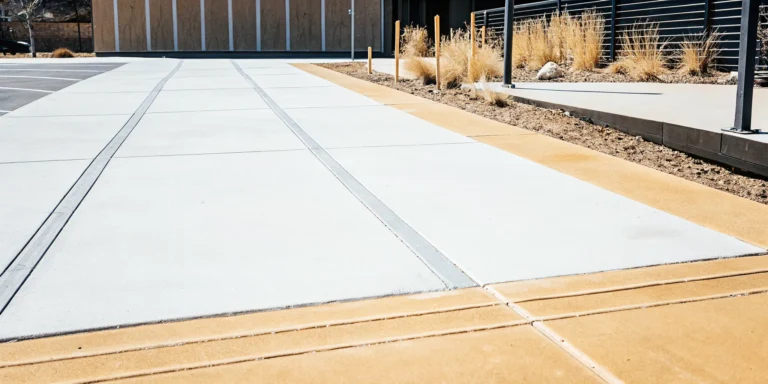 Concrete driveway with clean expansion joints