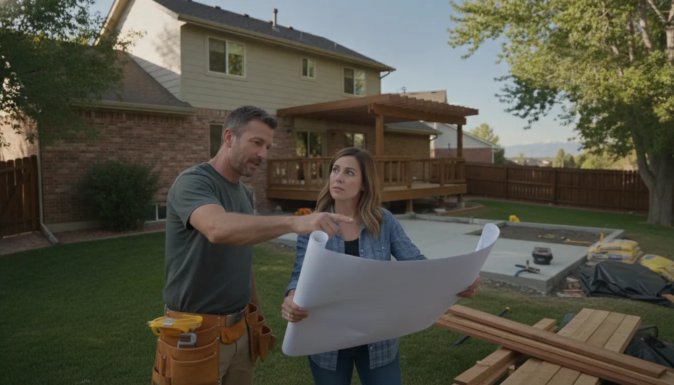 Owner-led contractor reviewing a Northglenn remodeling and outdoor living project plan
