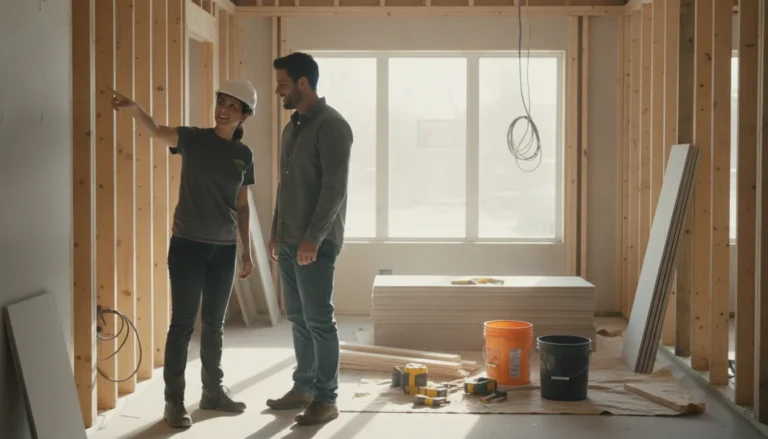 Contractor and homeowner reviewing a Westminster renovation site