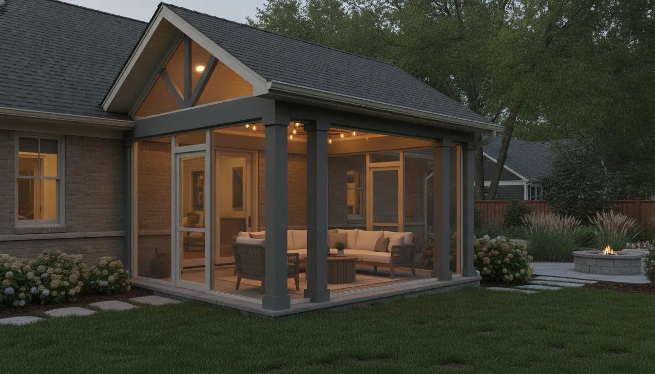 Screened-in porch attached to a Denver Metro Area home