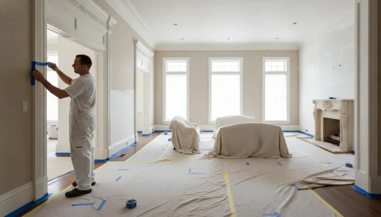 Interior painting team preparing a refined Denver Metro Area home