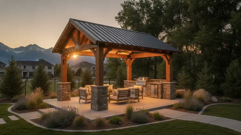 Outdoor gazebo design and construction integrated with a Denver Metro Area patio