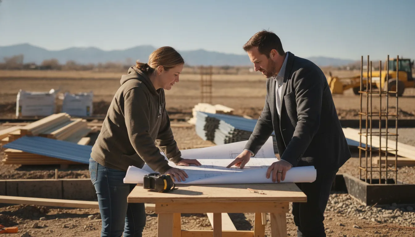 Owner-led construction team reviewing a Denver Metro Area home project