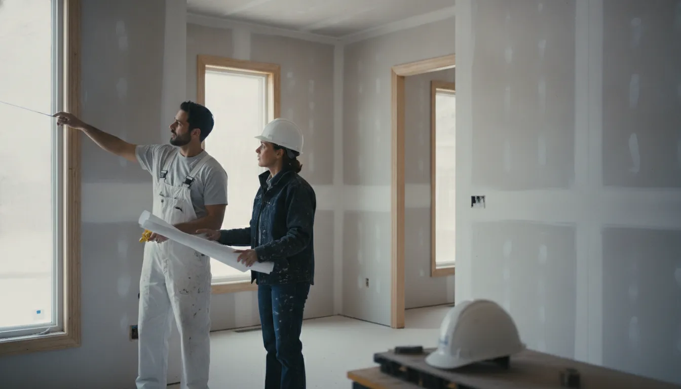 Painter reviewing a new Denver Metro Area home during construction