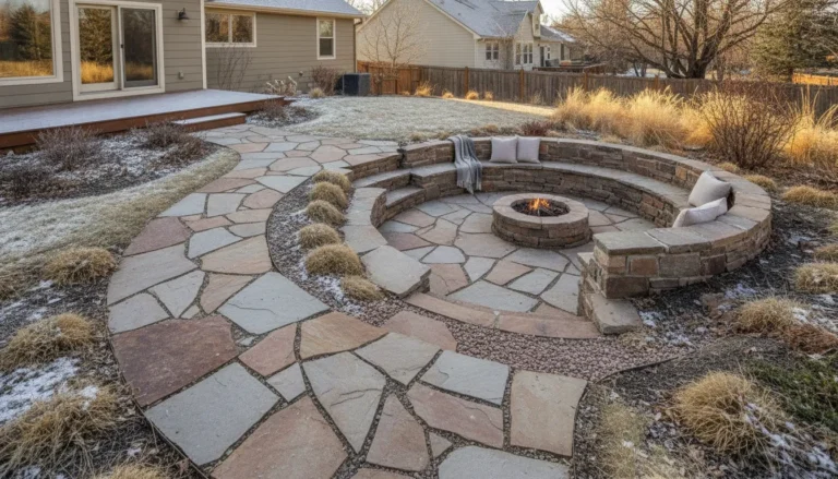 Flagstone Install patio and walkway in a Denver Metro Area yard